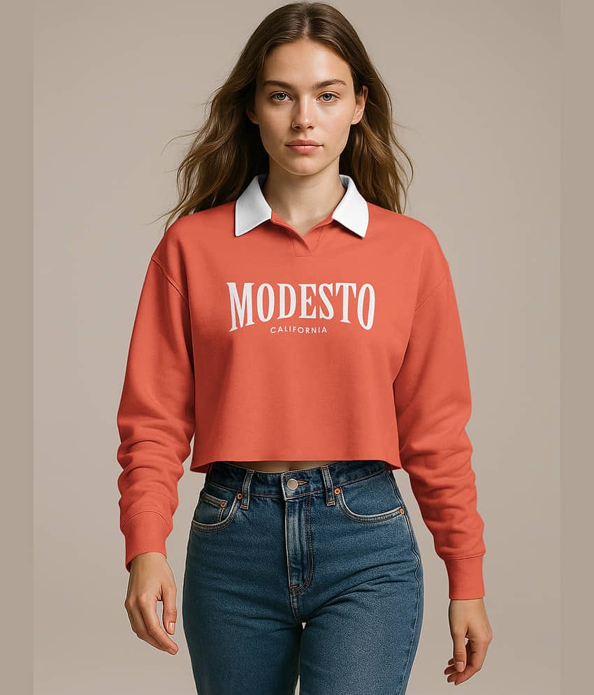 HELLCAT Crop Tshirt for Women Stylish Western | Polo T Shirt for Women Full Sleeves_ Maroon