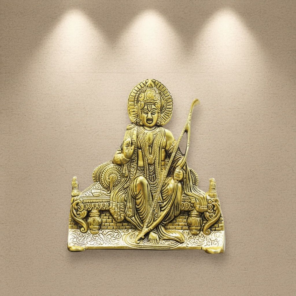 Aluminium Wall Hanging Ram Ji Idol for Spiritual Wall Decor, Height : 7.5 Inch (ASMAS469 G)