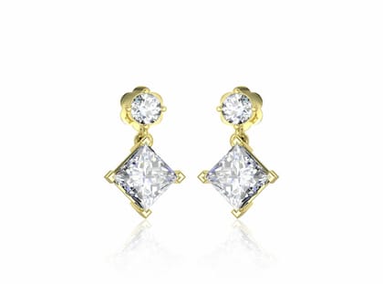 Illuminating Princess Drop Solitaire Earrings