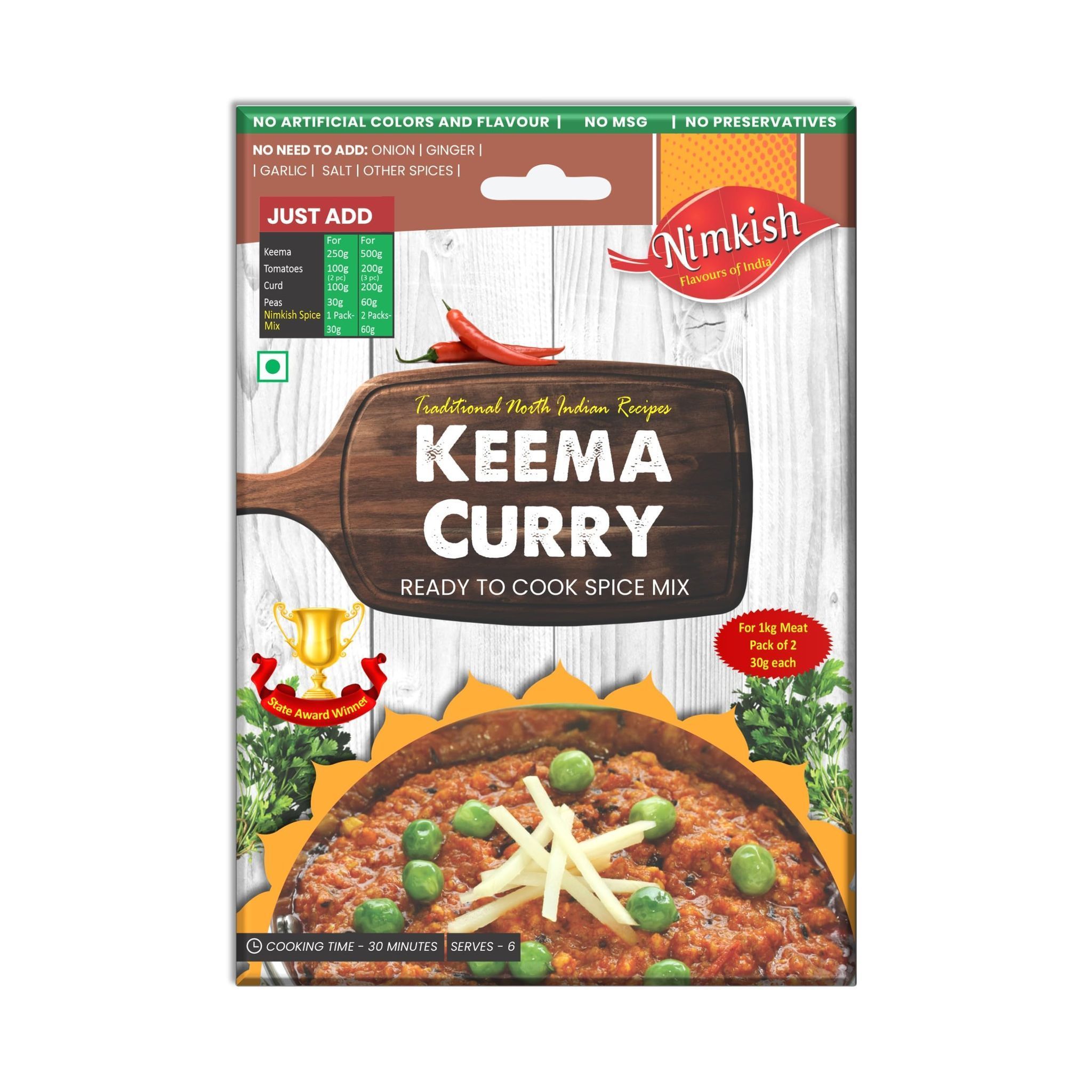 Nimkish Keema Curry Ready to Cook Spice Mix | 60g | Onion Ginger Garlic Already in Mix | Himalayan Recipe