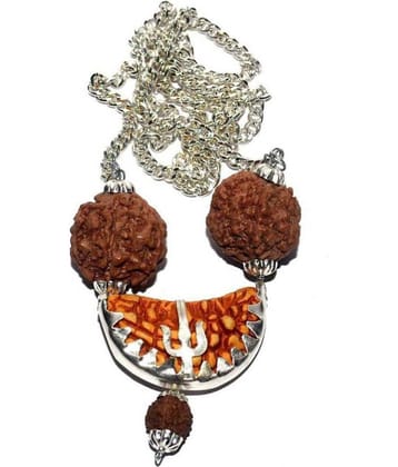 Silver One mukhi mala with 5 mukhi rudraksha