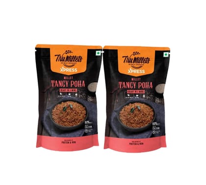 Trumillets Instant Kodo Millet Tangy Poha Powder Mix with Rice | Traditional Masalas Mix | Ready to Cook | Tasty Ready to Eat Tangy Poha | No Artificial Colors (Each 180 Gm Pack of 2)