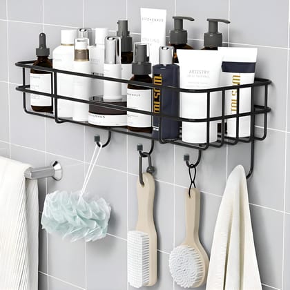 kridha Stainless Steel Wall Shelf (Number of Shelves - 1, Black)