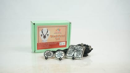 Warli Print Necklace & Earring Set | Traditional Tribal-Inspired Jewellery Warli Print Necklace & Earring Set | Traditional Tribal-Inspired Jewellery