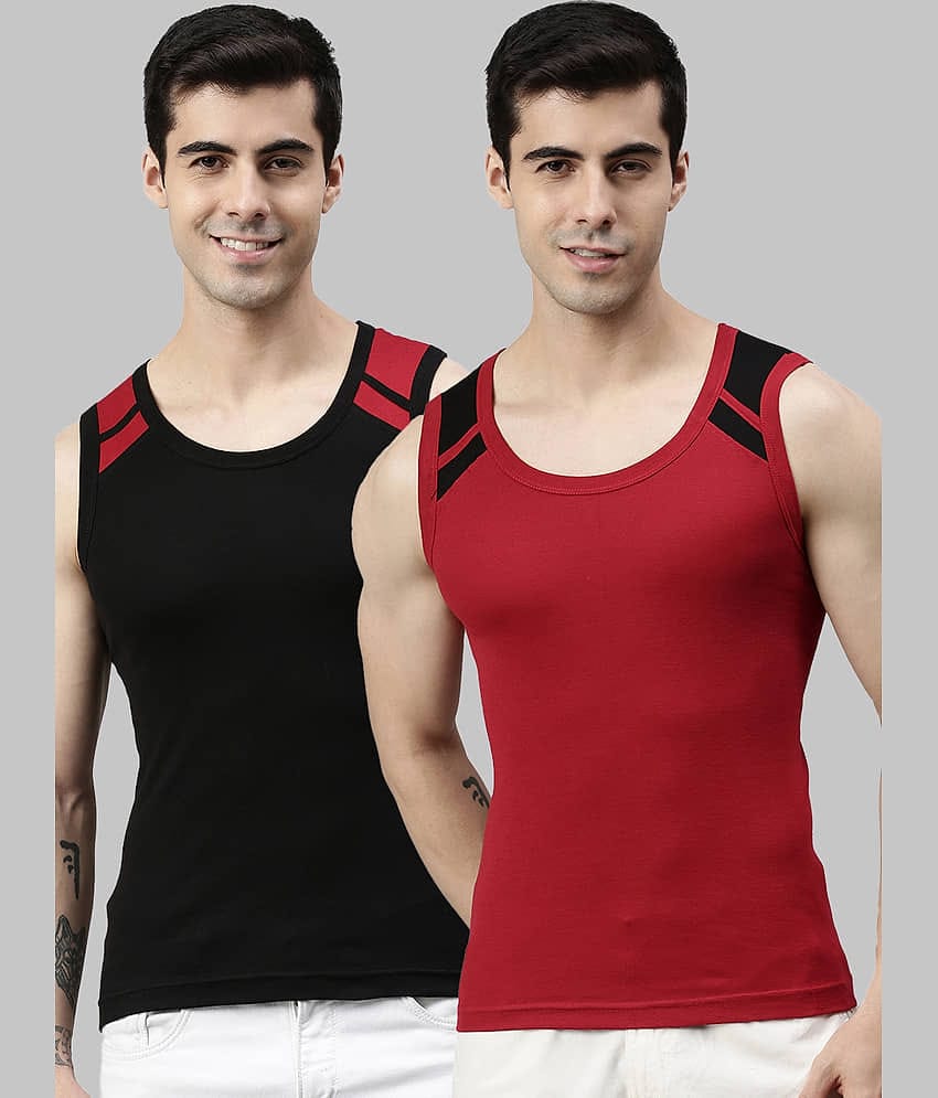 Pack of 2 Lux Cozi - Multicolor Cotton Men's Vest