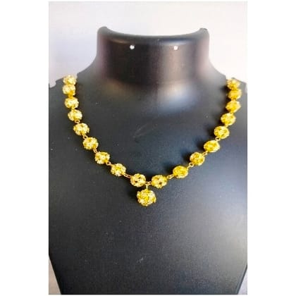 Handmade Women Golden Stone Necklace Casual Lightweight Jewelry