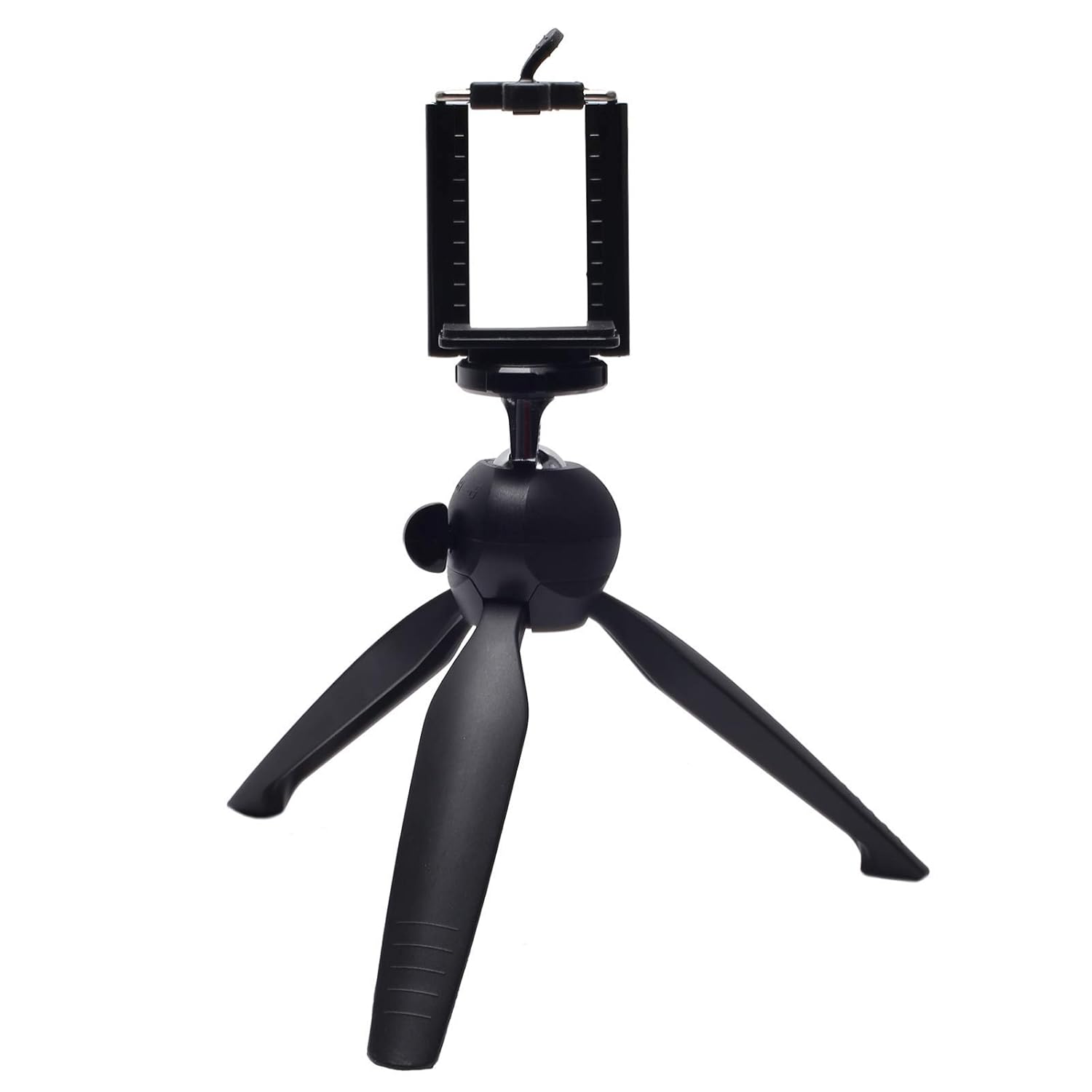 Mini Tripod Stand with Phone Holder, Portable Desktop Camera Mount, Black