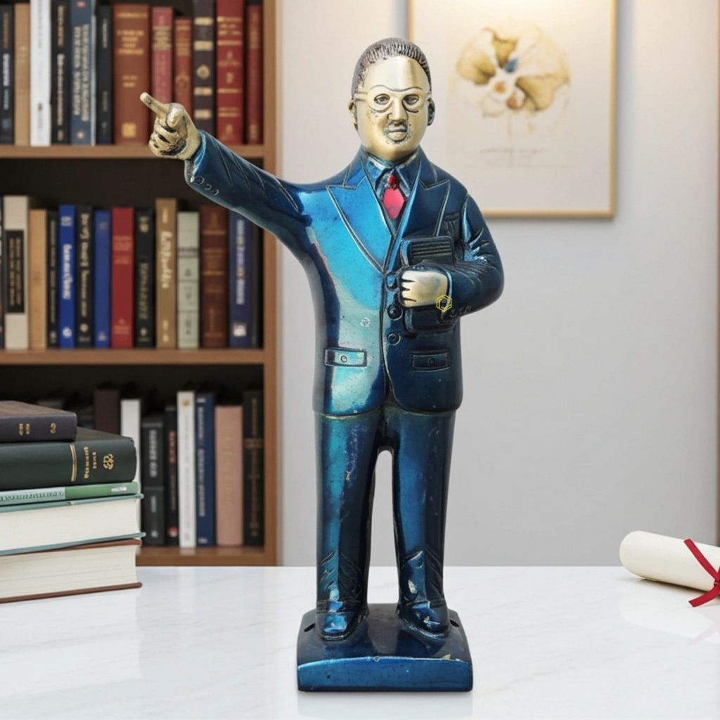 Brass Showpiece Ambedker Ji Statue - Handcrafted Indian Art Showpiece, Height : 9.3 Inch (BSMAS881 X)