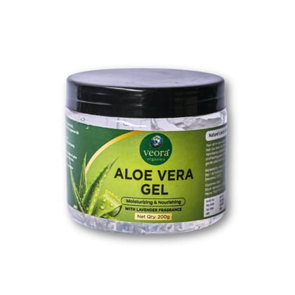 Veora Organics Aloe Vera Gel with Lavender Fragrance | Moisturizing & Nourishing Multipurpose Gel for Face, Skin & Hair | Hydrating Aloe Vera Gel for Soft, Smooth & Healthy Skin | Lightweight Daily Care | 200g