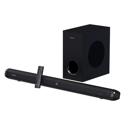 Portronics Pure Sound 108, 2.1 Channel Soundbar, 6.5 Inch Subwoofer, HDMI,Optical,USB,AUX In, 3 EQ Modes Portronics Pure Sound 108, 2.1 Channel Soundbar, 6.5 Inch Subwoofer, HDMI,Optical,USB,AUX In, 3 EQ Modes