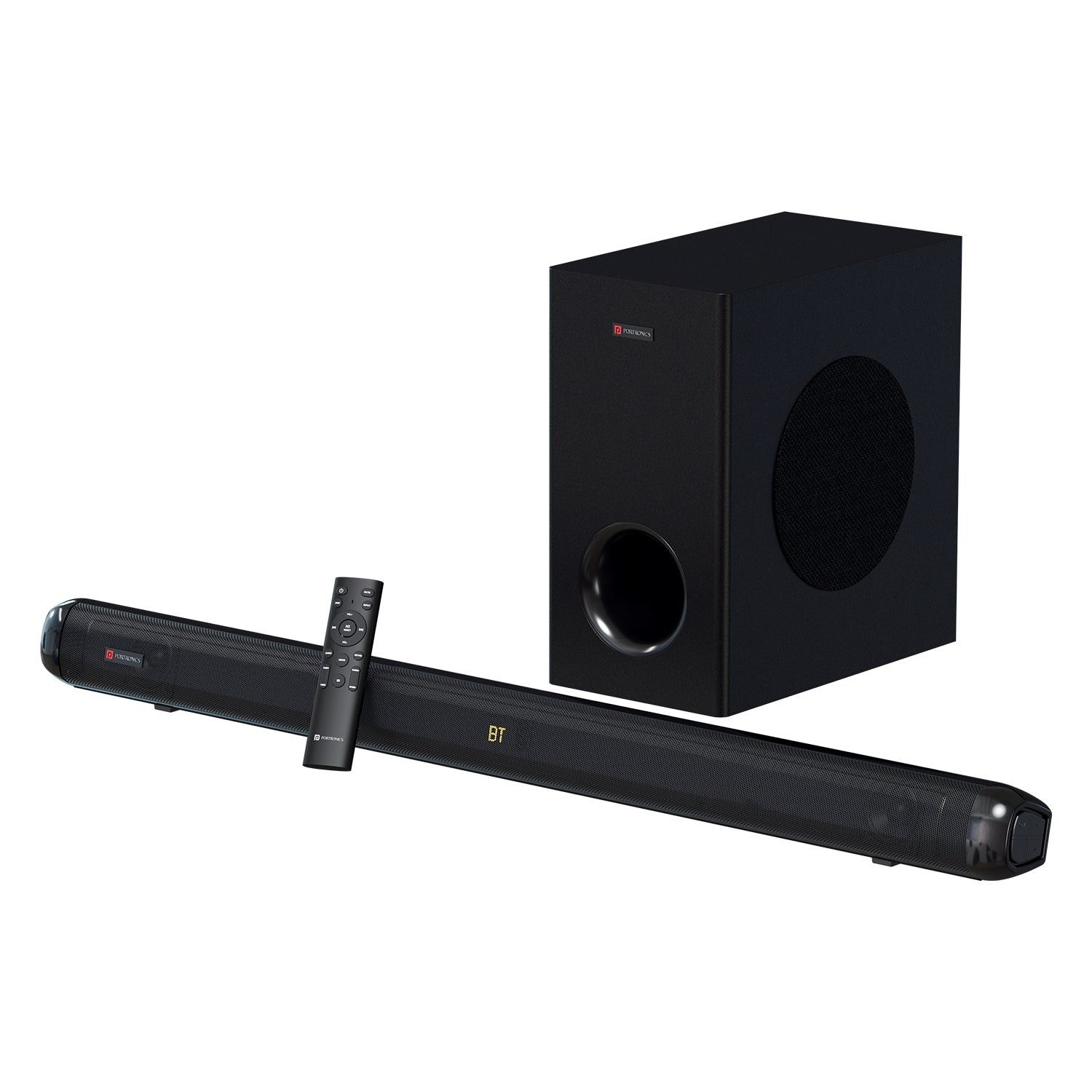 Portronics Pure Sound 108, 2.1 Channel Soundbar, 6.5 Inch Subwoofer, HDMI,Optical,USB,AUX In, 3 EQ Modes