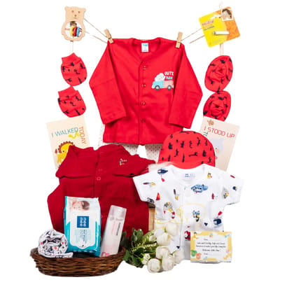 The Baby First Box | Newborn Essential Kit | Newborn Baby Gift Hamper | Hamper for 0-3 Months | 10 Items in 1 Box|Gift Hamper|Newborn Hamper Gift Set The Baby First Box | Newborn Essential Kit | Newborn Baby Gift Hamper | Hamper for 0-3 Months | 10 Items in 1 Box|Gift Hamper|Newborn Hamper Gift Set