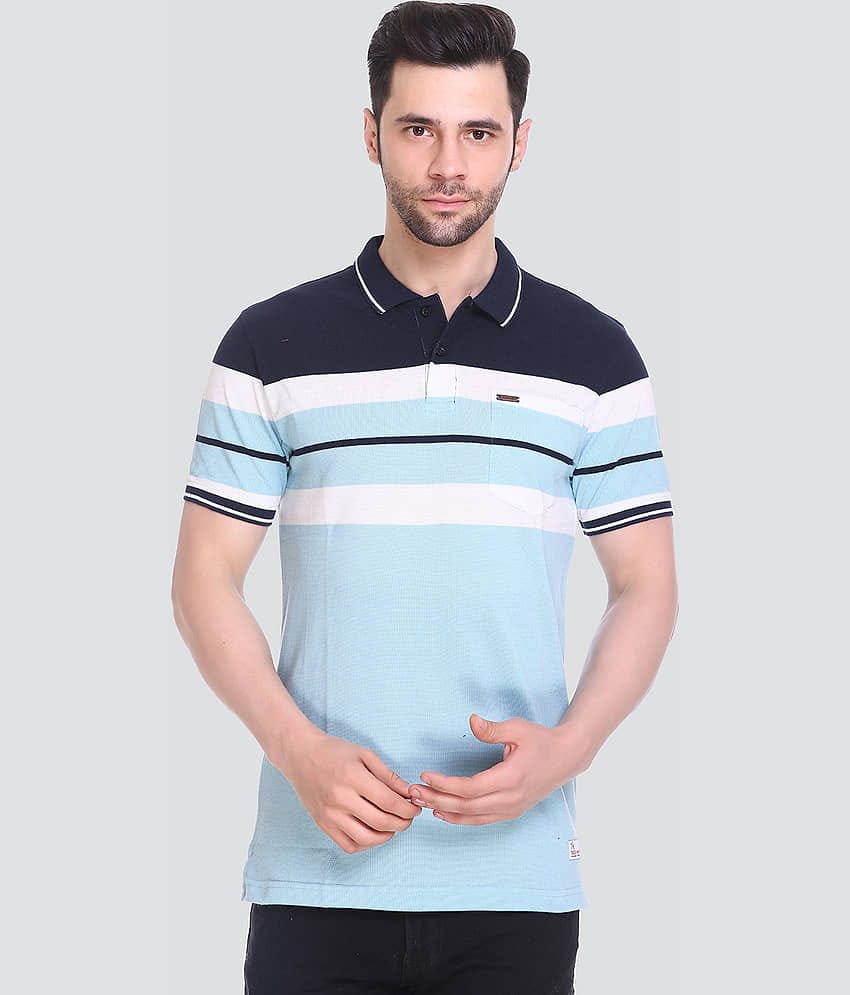 TK TUCK INN Pack of 1 Cotton Regular Fit Colorblock Half Sleeves Men's Polo T Shirt ( Multicolor )