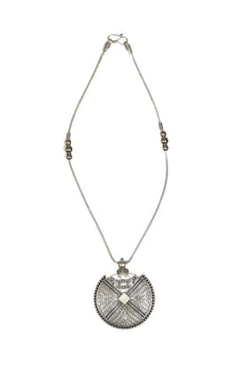 Tribes India German Silver Necklace With Multi Design Locket Tribes India German Silver Necklace With Multi Design Locket