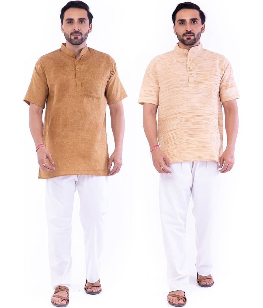 DESHBANDHU DBK - Multi Cotton Men's Regular Kurta ( Pack of 2 )