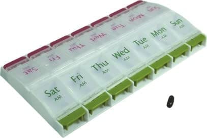 EZYFIT Pill Medicine Organizer Reminder Box 7 Days AM PM I Large Compartments for Bigger Pills Container Cases with Unique Push-Button, Pack of 1