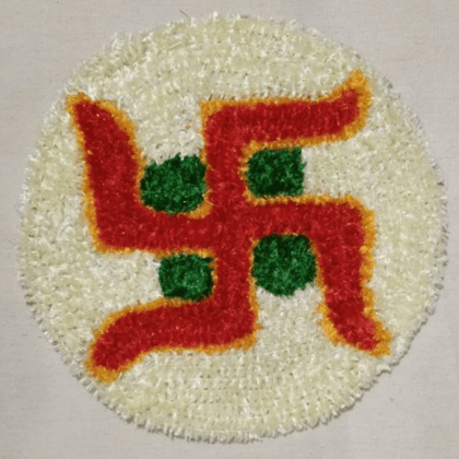 Handmade Woolen Swastik Rangoli