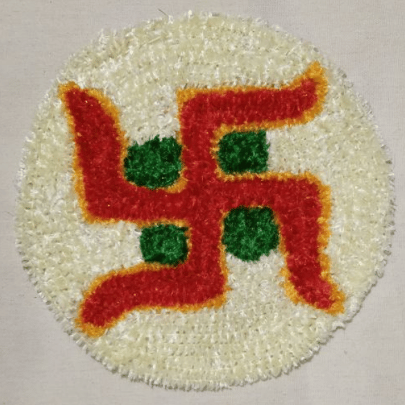 Handmade Woolen Swastik Rangoli