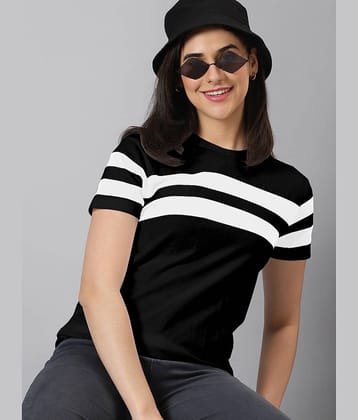 AUSK Women Cotton Blend Striped Regular Fit Round Neck T-Shirt ( Maroon )