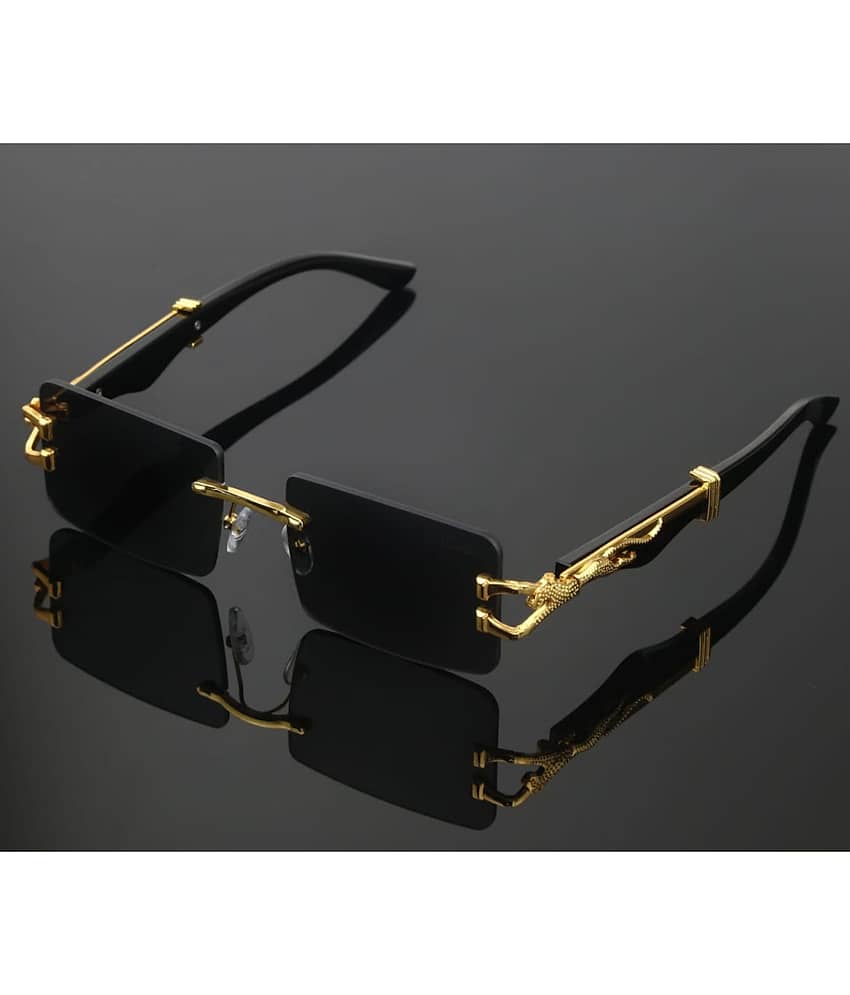 BANDSMITH Black Rectangular Sunglasses ( Pack of 1 )