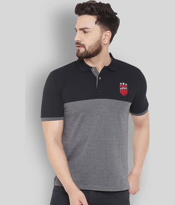 AUSTIN WOOD Pack of 1 Cotton Blend Regular Fit Colorblock Half Sleeves Men's Polo T Shirt ( Grey )