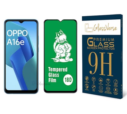GlassVerse 18D Tempered Glass With Inbuilt Airbag Borders For Oppo A16E Smartphone (Pack of 1) With Free Installation Kit Full Screen Protector If Received Damaged-6.52 Inch GlassVerse 18D Tempered Glass With Inbuilt Airbag Borders For Oppo A16E Smartpho