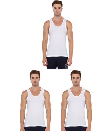 Rupa Pack of 3 Cotton Basic Vest For Men ( White )