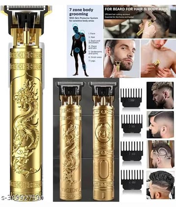 Vintage T9 Trimmer Dragon Style Gold Cordless Beard Trimmer With 120 minutes Runtime