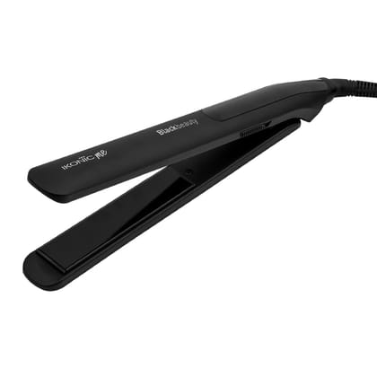 Ikonic Black Beauty Hair Straightener For Women, Ceramic Coated Floating Plates Handle Lock Feature Instant Heat Up Techonoly, Super Slim and Light Weight, Travel Friendly Sutiable for All Hair Types Ikonic Black Beauty Hair Straightener For Women, Ceram