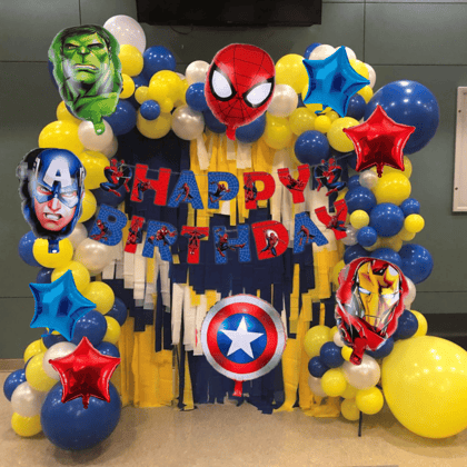 Superhero Theme Happy Birthday Party Decoration Combo for Boys - 20PC Superhero Theme Happy Birthday Party Decoration Combo for Boys - 20PC