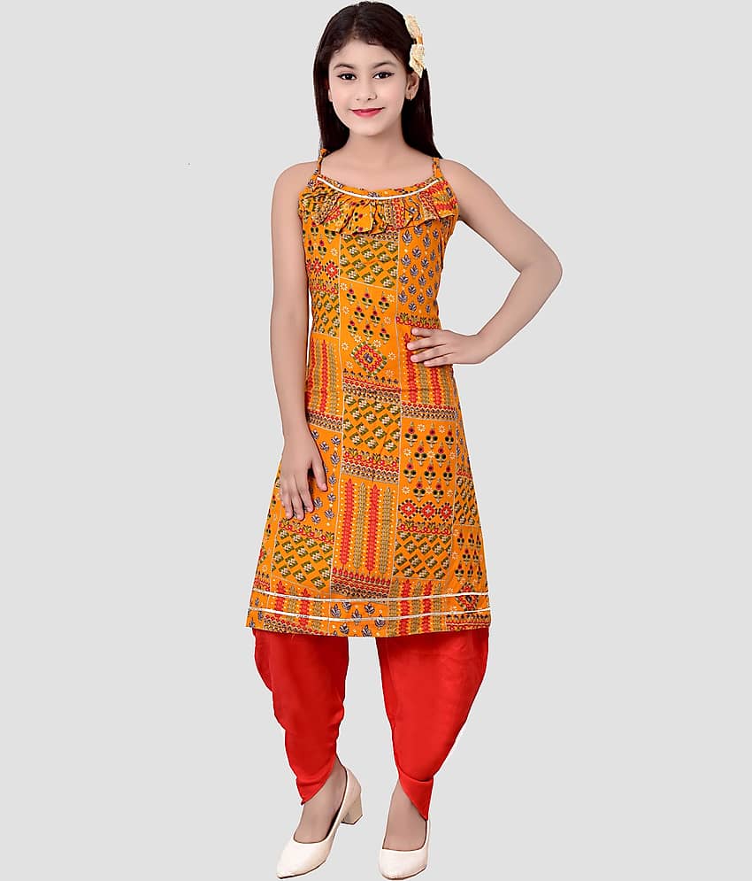 Arshia Fashions Girls Rayon Patiala Kurta Set ( Pack of 1 , Blue )