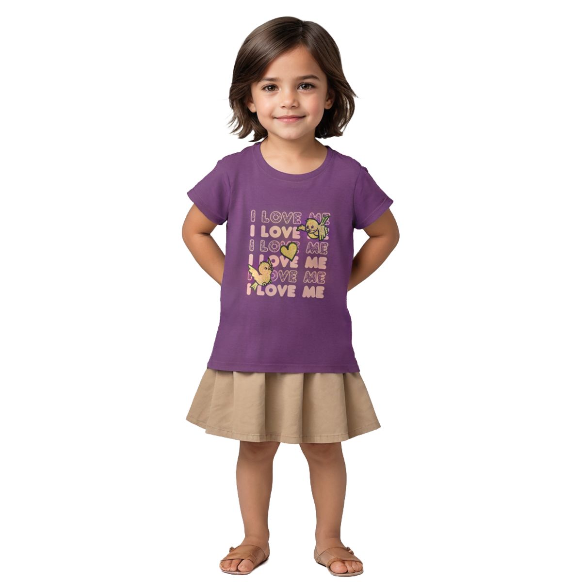 Girls T shirt Cotton Sparkling Grape Violet Love Tweety