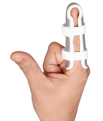 Helrdx Orthotics Mallet Finger Splint, Silver, Universal Size (Finger Cot- Small)