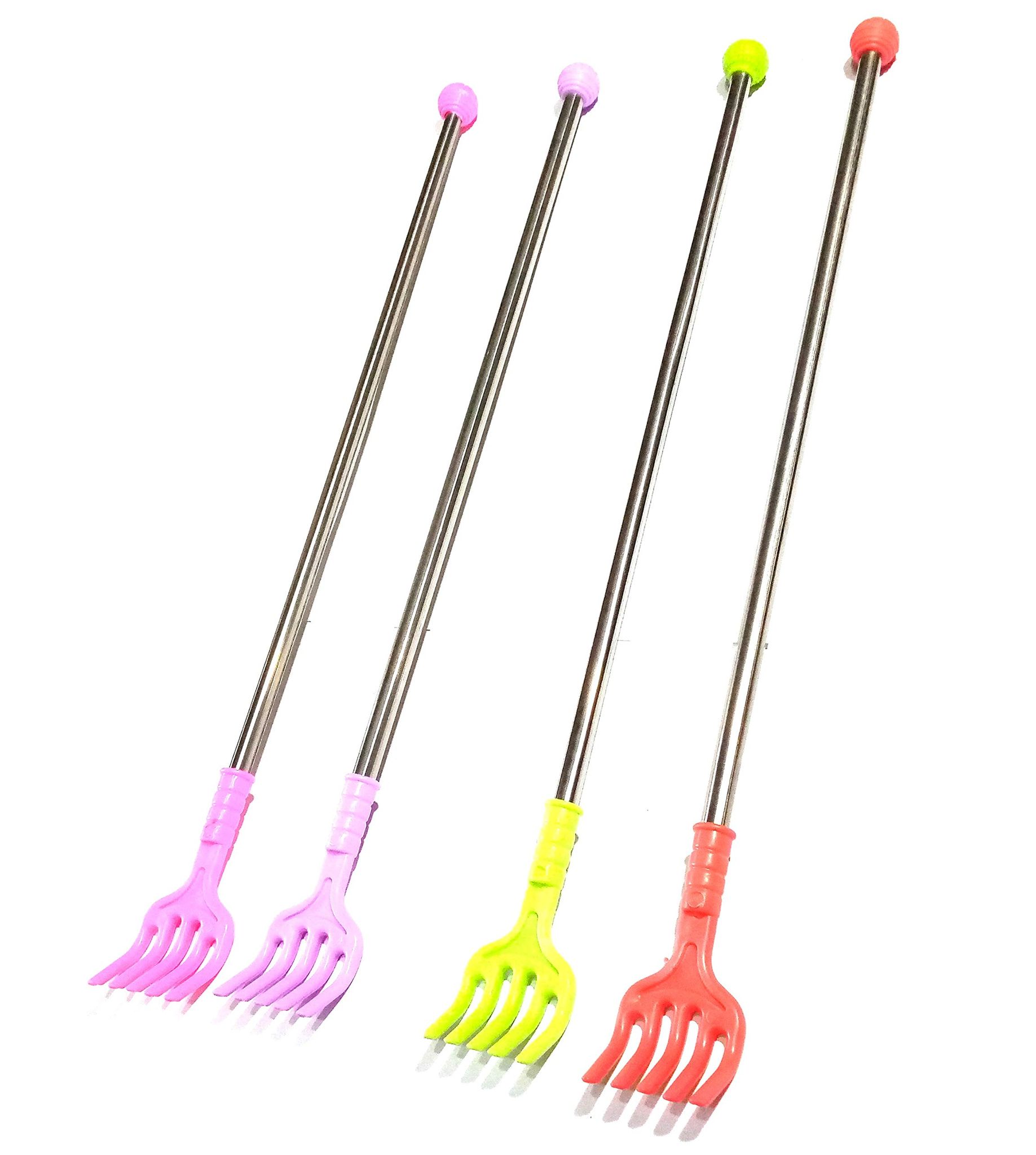 Nawani Back Body Itch Scratcher Rod and Massage Stick (Random Colours) Pack of 4 Size- 18 inch