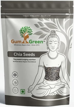 Gum & Green Chia Seeds | 100% Natural, Raw & Unprocessed | High Fibre & Omega-3 Superfood | Gluten-Free, Vegan, Protein-Rich Seeds for Smoothies, Drinks & Salads | FSSAI Certified | 250g