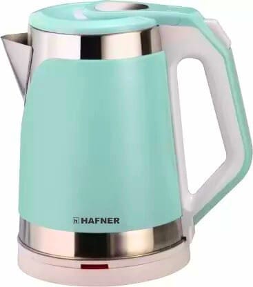 Hafner Electric Kettle with Stainless Steel Body,Used for boiling Water, Making tea and coffee, Instant noodles, Soup etc. 1500 Watt (Green)/2 litre Green