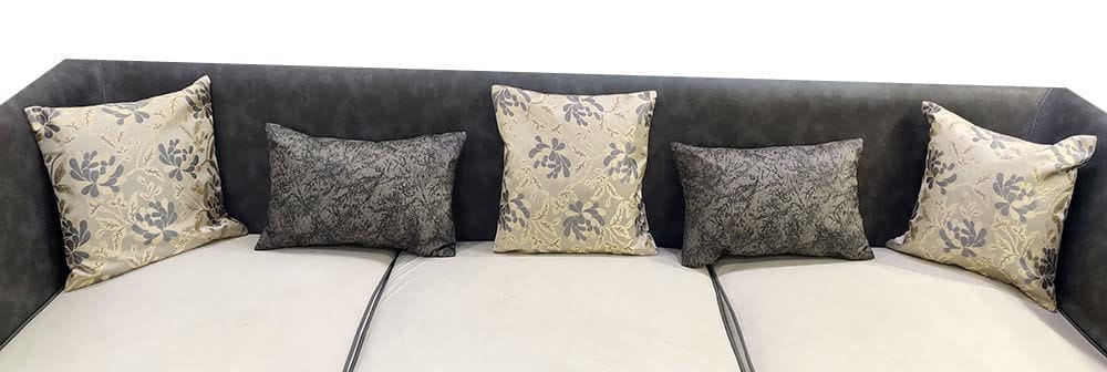 GOODVIBES Grey Floral Damask / Self Design / Woven Zipper Square Rectangle Combo Cushion Covers (16x16 inch or 30 x 45 cm) Set of 5