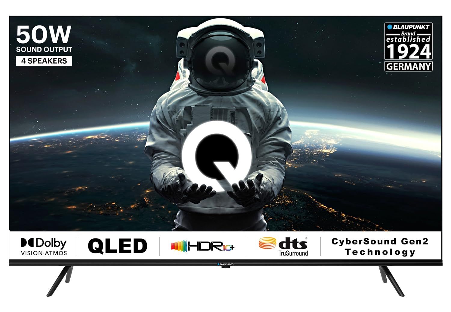 Blaupunkt 108 cm (43 inches) Quantum Dot Series 4K Ultra HD QLED Google TV 43QD7050 (Black) Black