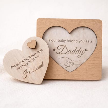 The Baby First Box Surprise Pregnancy Reveal Gift for Husband, Keepsake Announcement Sign, Premium MDF & Beech Wood Finish, Brown, 5.5 In The Baby First Box Surprise Pregnancy Reveal Gift for Husband, Keepsake Announcement Sign, Premium MDF & Beech Wood Finish, Brown, 5.5 In