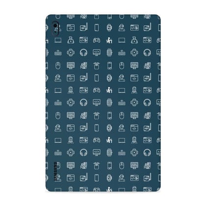 Tech Icons Dark Blue Tab Skin