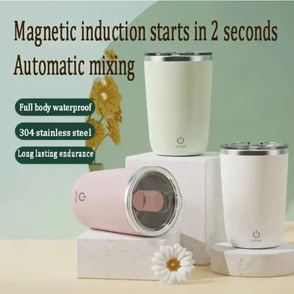 Rechargeable Magnetic Stirring Mug Imported | Automatic Self-Stirring Coffee & Tea Mug | Electric Mixing Cup with Magnetic Stirring Function | Portable Mug for Home, Office & Travel (Random Color)