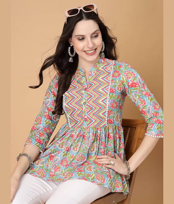 GOD BLESS Women's Cotton Peplum Top ( Multi Color )