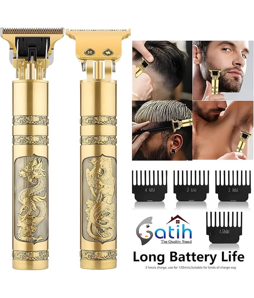 Gatih Hair Trimmer Gold Cordless Beard Trimmer With 120 minutes Runtime