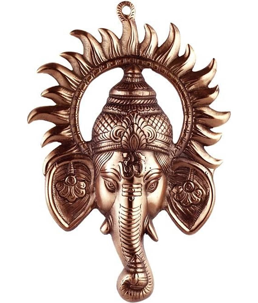Sri Alankar Black Metal Ganesh Ji face With Suraj JI Wall Hanging.(30cmx0.5cmx20cm)