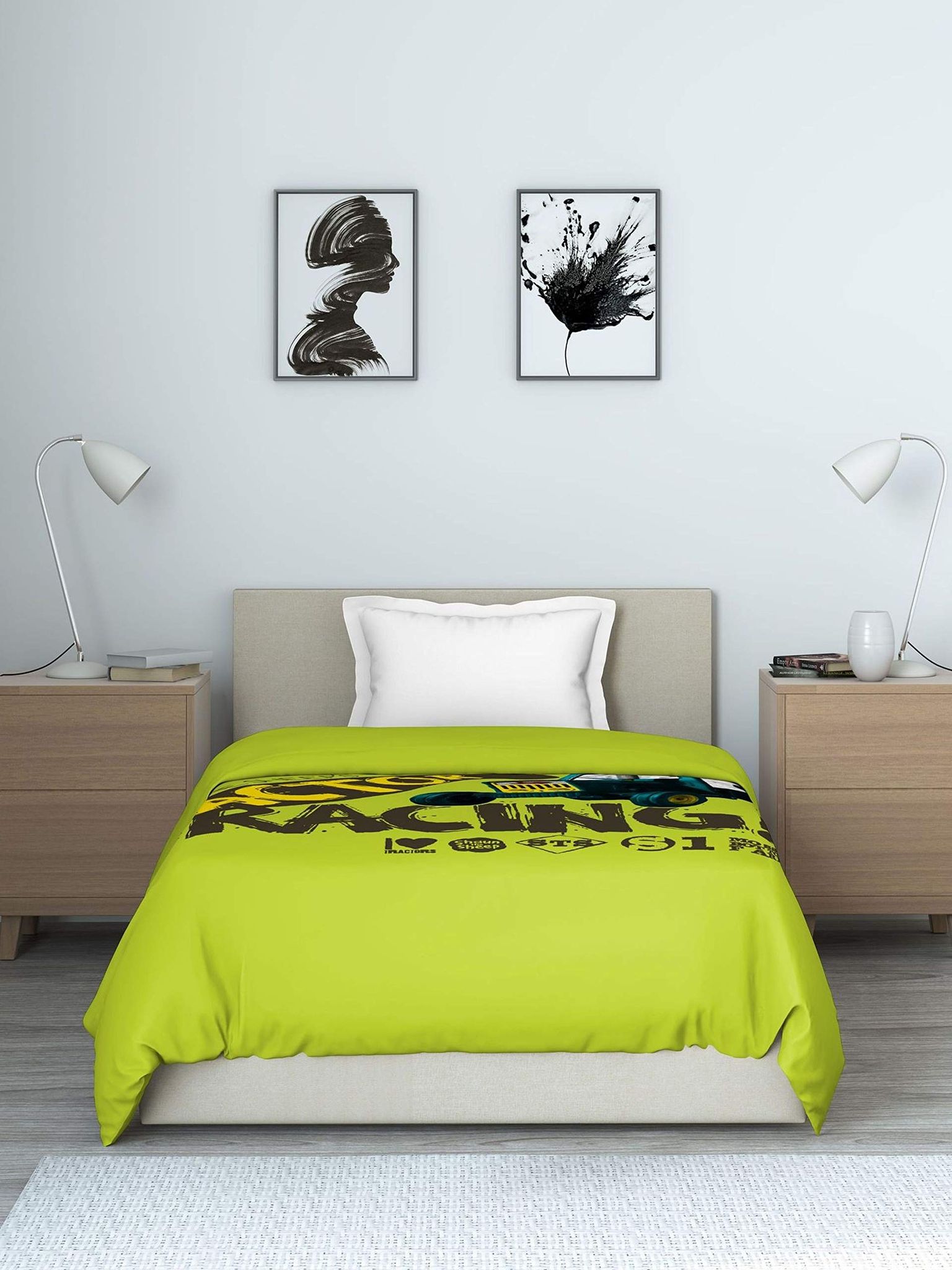 DDECOR - Viacom Collection 100% Cotton Kids Pattern 180TC Single Quilt|152 CM X 229 CM| - Green