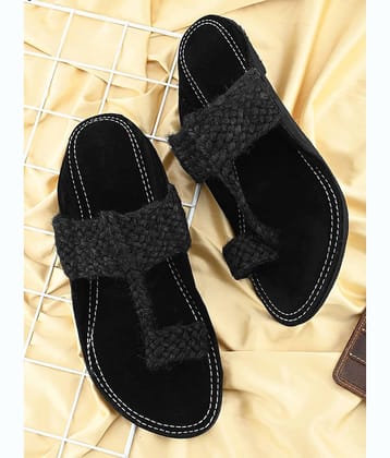 Anjaneya Creations Black Men's Daily Slipper