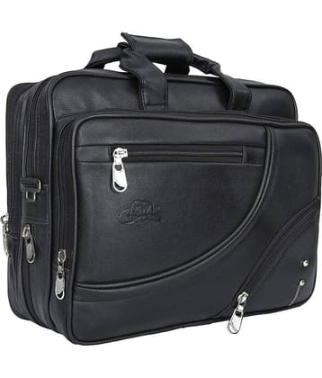 Leather World Office Laptop bag Black P.U. Office Bag
