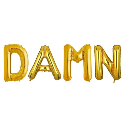 DAMN Golden Foil Balloon Set - Helium or Air Filled - 40 inches - 4PC DAMN Golden Foil Balloon Set - Helium or Air Filled - 40 inches - 4PC