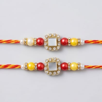 Traditional Mirror and Bead Rakhi (set of 2)
