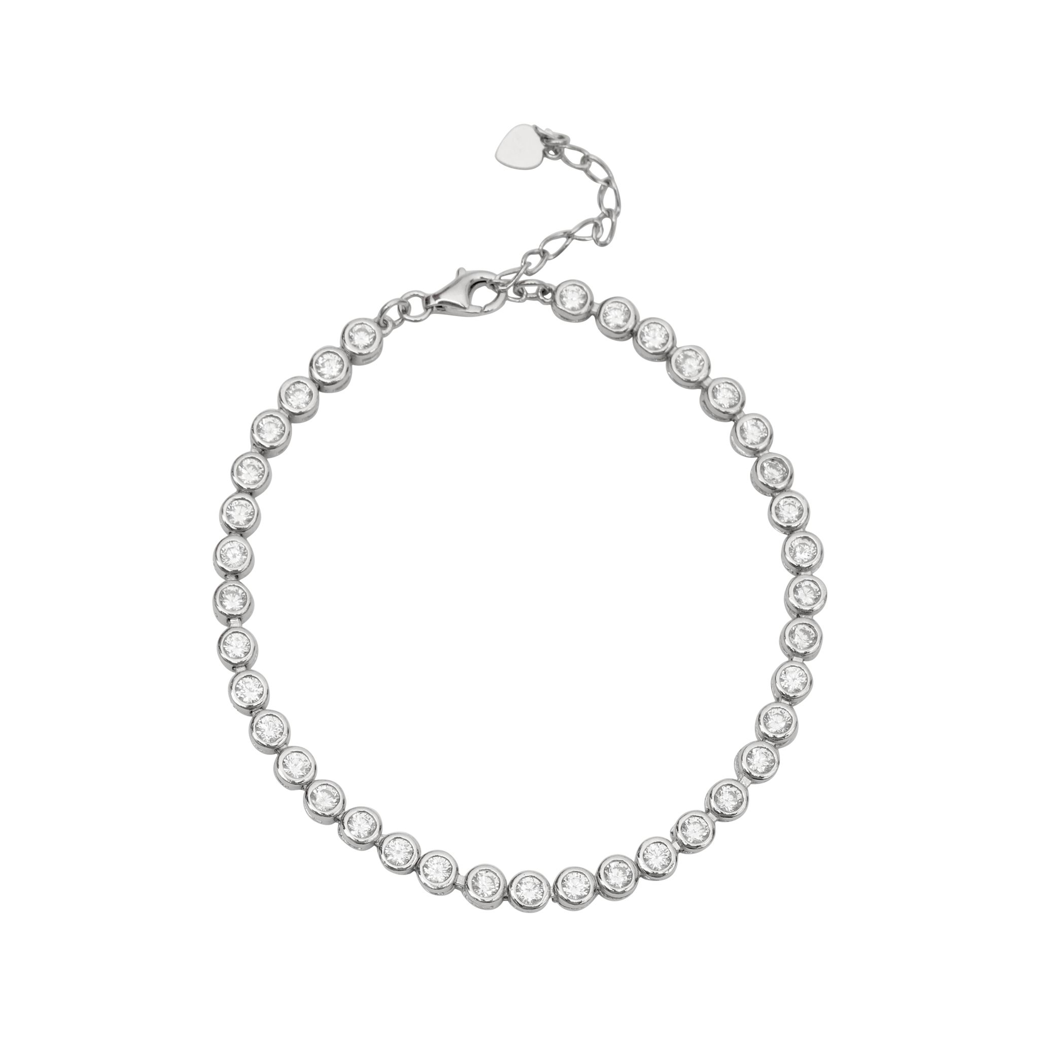 925 Sterling Silver Round Cubic Zirconia Tennis Bracelet for Women | Adjustable Chain | Classic Minimal Jewelry I Weight - 8 g